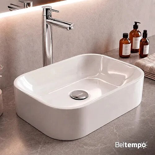 Cuba de Apoio Retangular Beltempo BT-2010 37 x 27 cm Branca