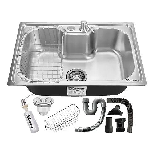 Cuba Gourmet The Black Tools Aço Inox 60 x 42 cm 35 L com Válvula e Sifão