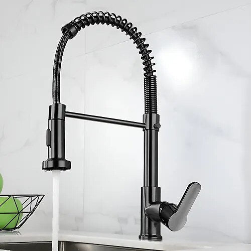 Torneira Gourmet Monocomando Flexível para Bancada Preta
